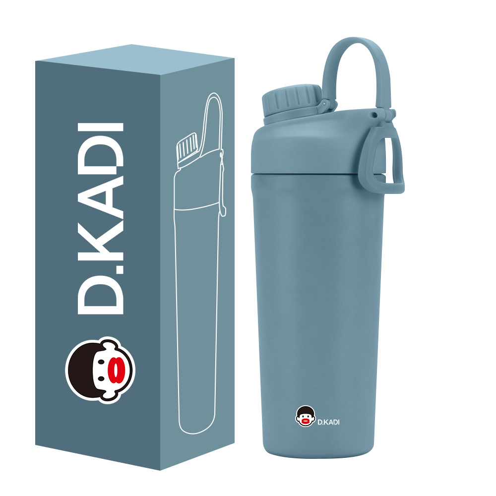 High Quality Double Wall Insulated Stainless Steel Sports Shaker Water Bottle with Lid Custom Protein Color Vacuum Flask