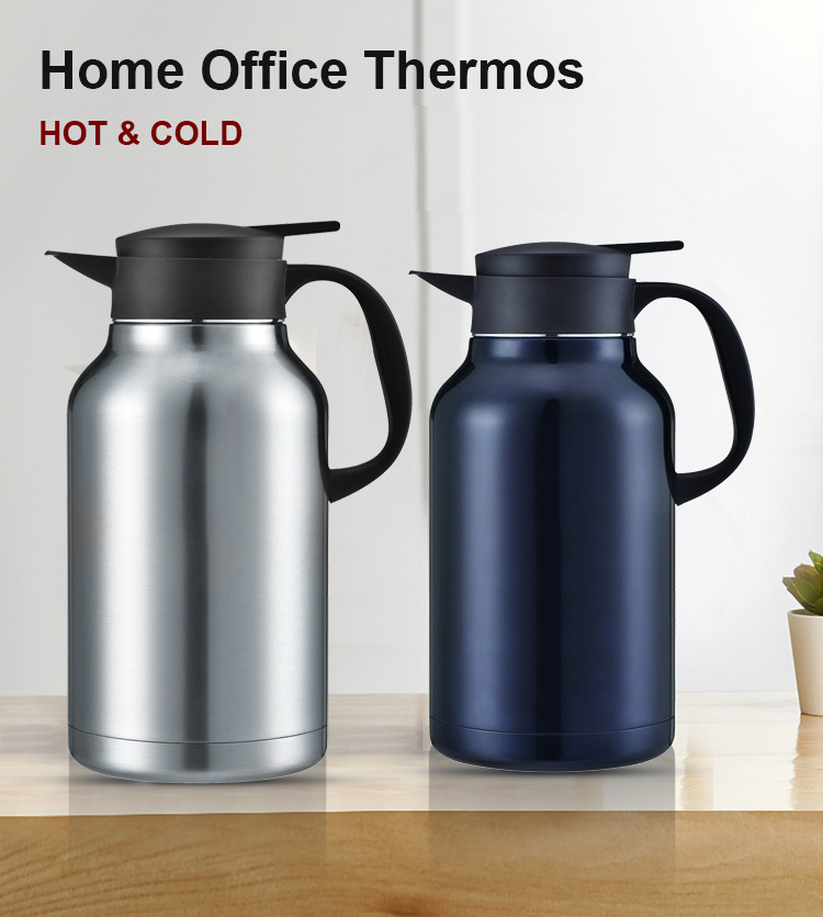 45 Oz Double Walled Vacuum Thermos / 12 Hour Heat Retention / 2 .2 Litre Stainless Steel Thermal Coffee Carafe