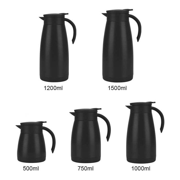 D.KADI Double Wall Stainless Steel Vacuum Insulated Thermos Jug Hot Water Drinking Thermal Tea Portable Coffee Kettle Pot Carafe