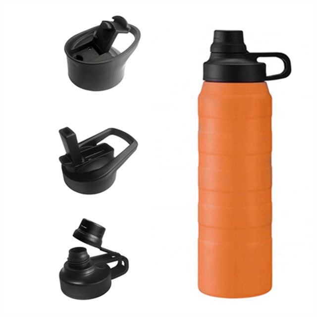 Outdoor Double Wall 18 8 Stainless Steel Water Bottle, Custom Branded Vacuum Insulation Sports Vacuum Flask 20 oz & 30 oz