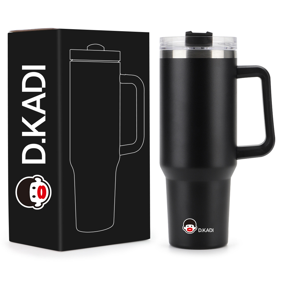 DKADI 40 OZ Adventure Quencher Stainless Steel Double Wall Vacuum Metal Insulated Cup Travel Coffee Mug 40oz Tumbler With Handle