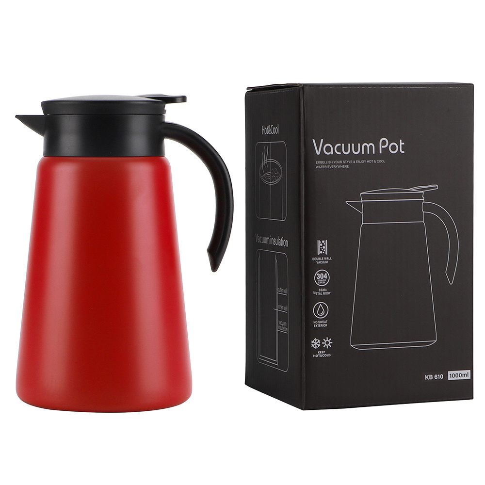 600ML 800ML 1L Custom Logo Thermal Coffee Carafe Double Wall Insulated Stainless Steel Vacuum Thermos Tea Coffee Pot