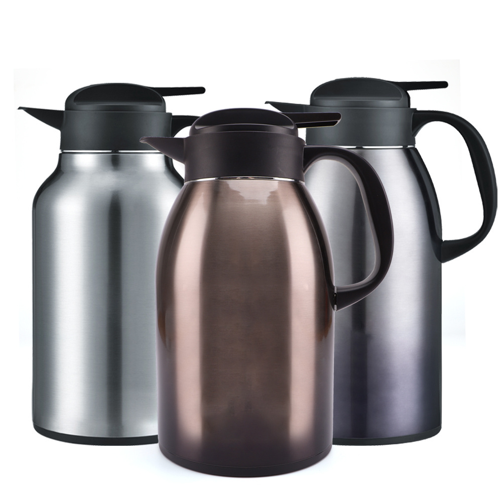 32 Oz 12 Hour Heat Retention Stainless Steel Thermal Coffee Carafe Double Walled Vacuum Thermos  2 L