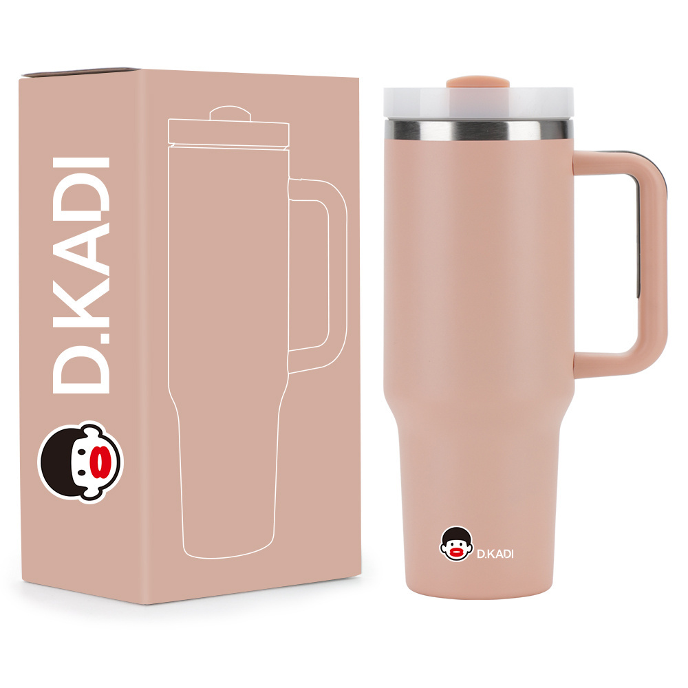 DKADI 40 OZ Adventure Quencher Stainless Steel Double Wall Vacuum Metal Insulated Cup Travel Coffee Mug 40oz Tumbler With Handle