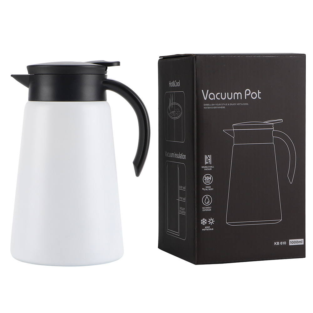 600ML 800ML 1L Custom Logo Thermal Coffee Carafe Double Wall Insulated Stainless Steel Vacuum Thermos Tea Coffee Pot