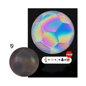 Factory Directly Provide Durable Wear-resistant glow in the dark holographic reflective football soccer ball