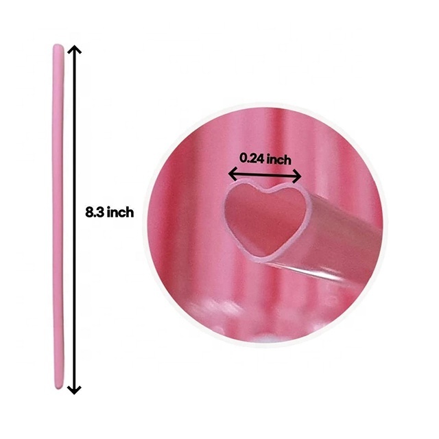 Heart shaped pink straw disposable drinking straw for kids for home birthday party