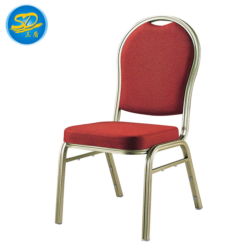 Comfortable Design Black  Fabric Hotel Meeting Banquet  Iron Steel Stacking Chair