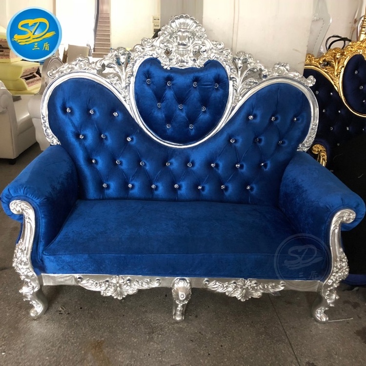 Cheap Royal Wedding Sofa Chair Bride and Groom King Throne Chair Set