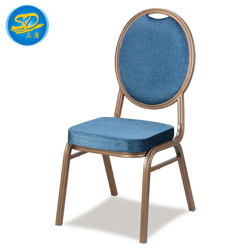 Comfortable Design Black  Fabric Hotel Meeting Banquet  Iron Steel Stacking Chair