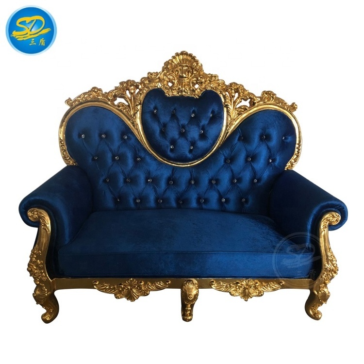 Cheap Royal Wedding Sofa Chair Bride and Groom King Throne Chair Set