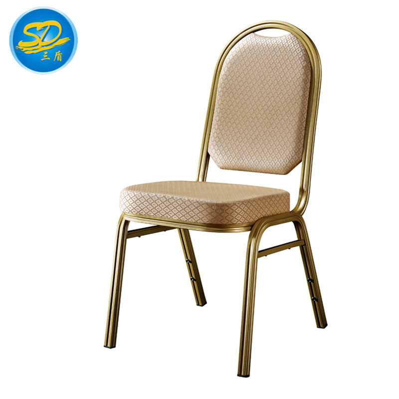 Comfortable Design Black  Fabric Hotel Meeting Banquet  Iron Steel Stacking Chair