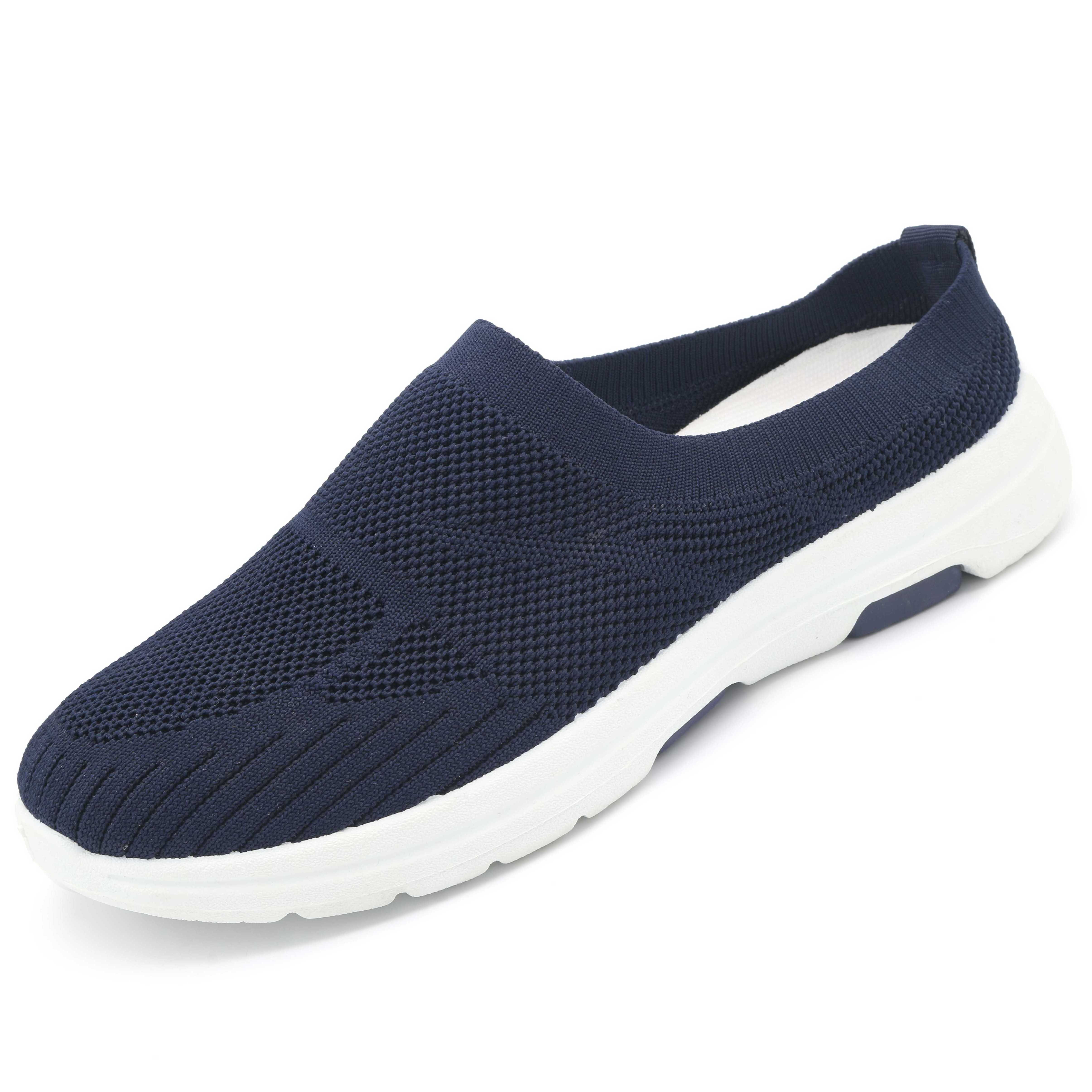 Three colors half slippers casual men knit upper shoes