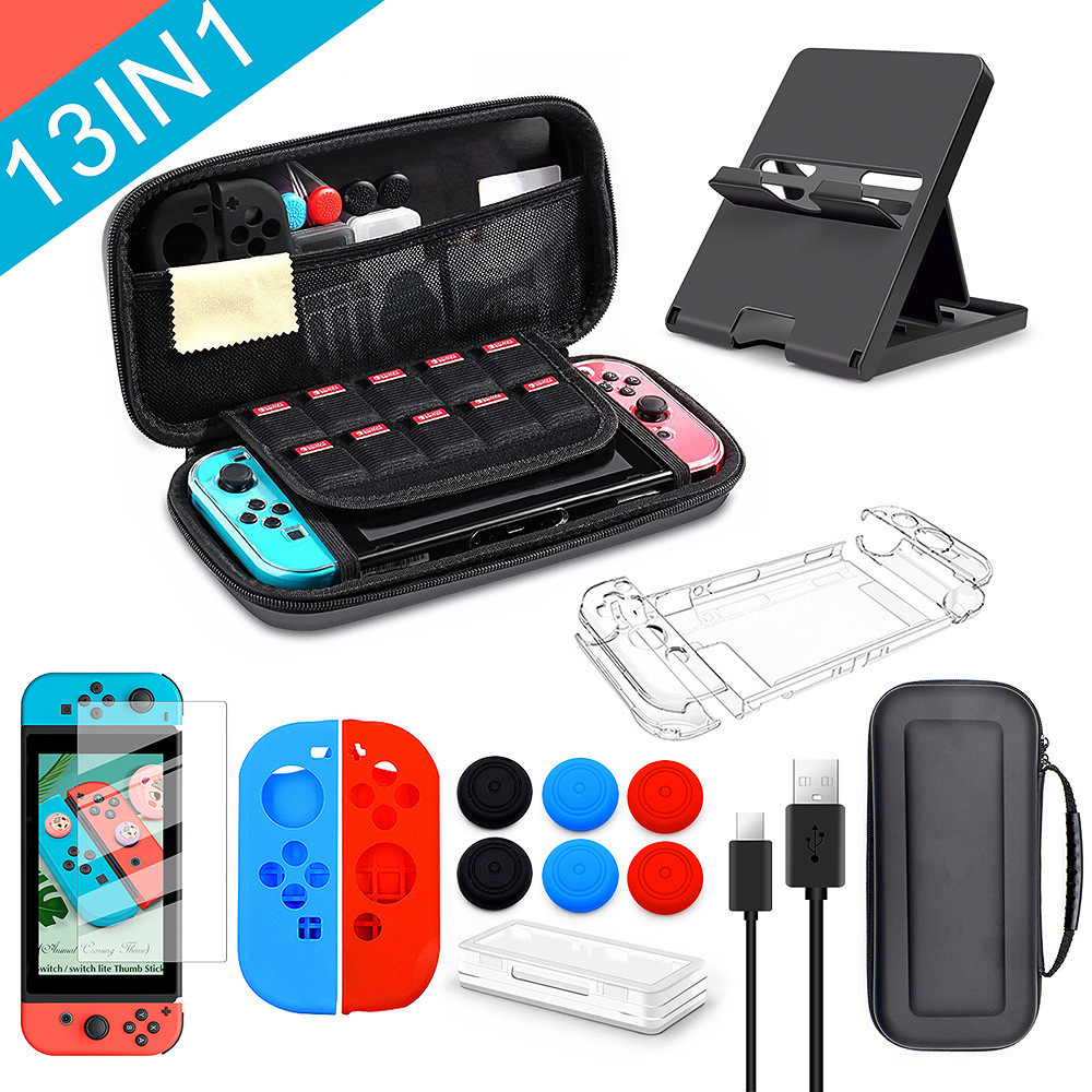 Video Game Accessories 10-in-1 12-in-1 13-in-1 15-in-1 Kit for Nintendo Switch bag joystick case cover Kit