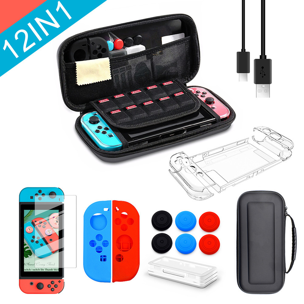 Video Game Accessories 10-in-1 12-in-1 13-in-1 15-in-1 Kit for Nintendo Switch bag joystick case cover Kit