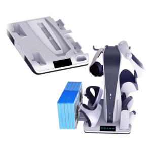 Horizontal Disk Headphone Controller Storage for PS5 Console PSVR2 Base Holder Cooling Stand