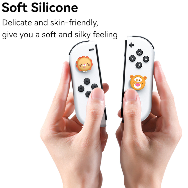 4 In 1 Custom Cartoon Cute Analog Stick NS Soft Silicone Joysticks Cover For Nintendo Switch Lite/Oled Thumbstick Grips