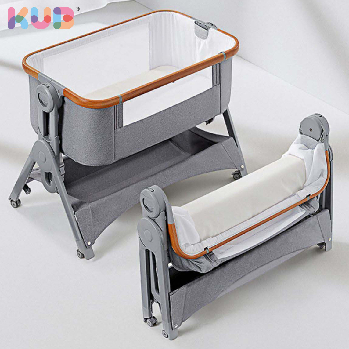 Kub Newborn Baby Foldable Parent Bed Slant Foldable Baby Bed With Mosquito Net