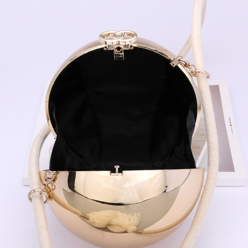 fashion money dinner bridal wedding clutch purse party unique ladies chain ball round clutch evening bags