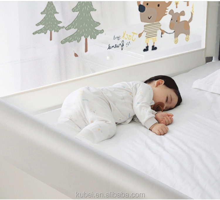 Child Comfort Foldable Babi Twin Bed Rail Bumper Fence Manufacturer For Kids Safe With Reinforced Anchor Safety System