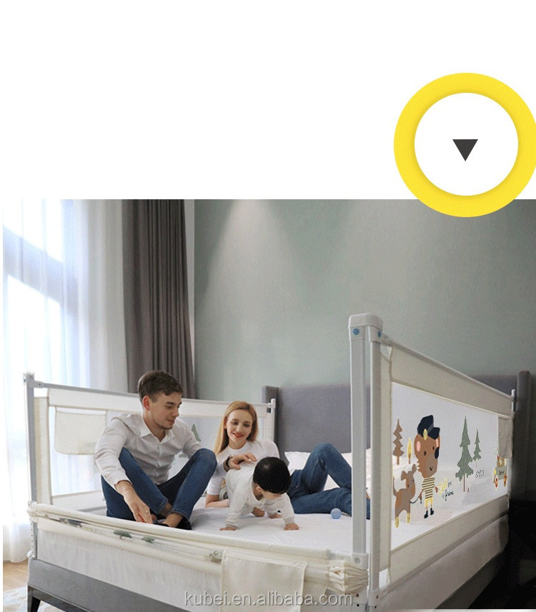 Child Comfort Foldable Babi Twin Bed Rail Bumper Fence Manufacturer For Kids Safe With Reinforced Anchor Safety System