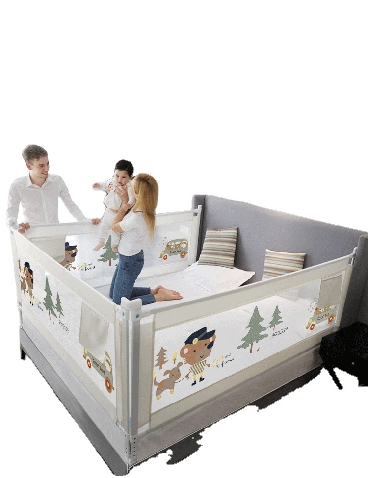 Child Comfort Foldable Babi Twin Bed Rail Bumper Fence Manufacturer For Kids Safe With Reinforced Anchor Safety System