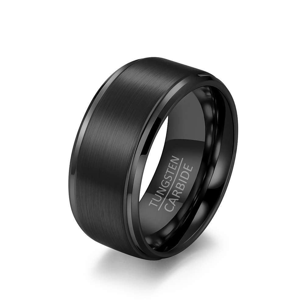 Wholesale Fashion 6mm 8mm 10mm Men's Tungsten Steel Ring Minimalist 6mm Comfort Black Tungsten Ring For Men