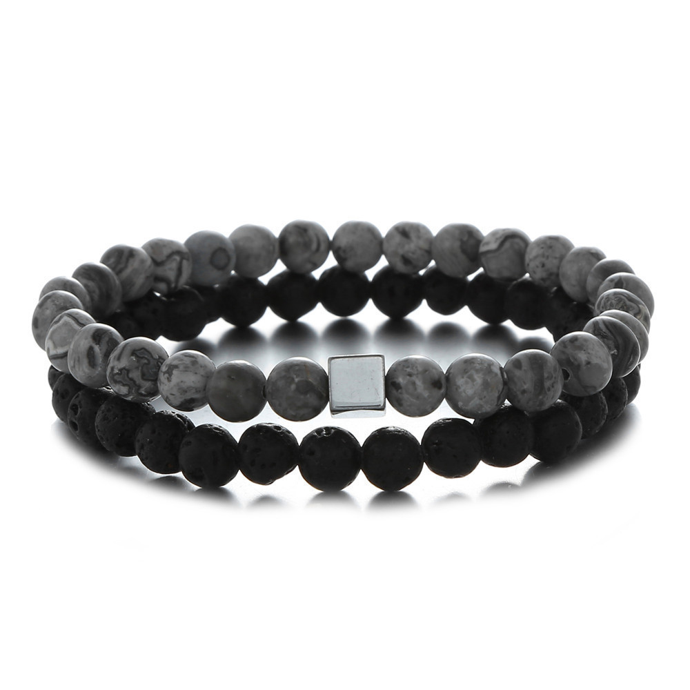 Beaded Bracelet 8Mm Natural Stone Lava Tiger Eye Black Onyx Matte Healing matching Bangle Stretch Yoga For Women Men Jewelry