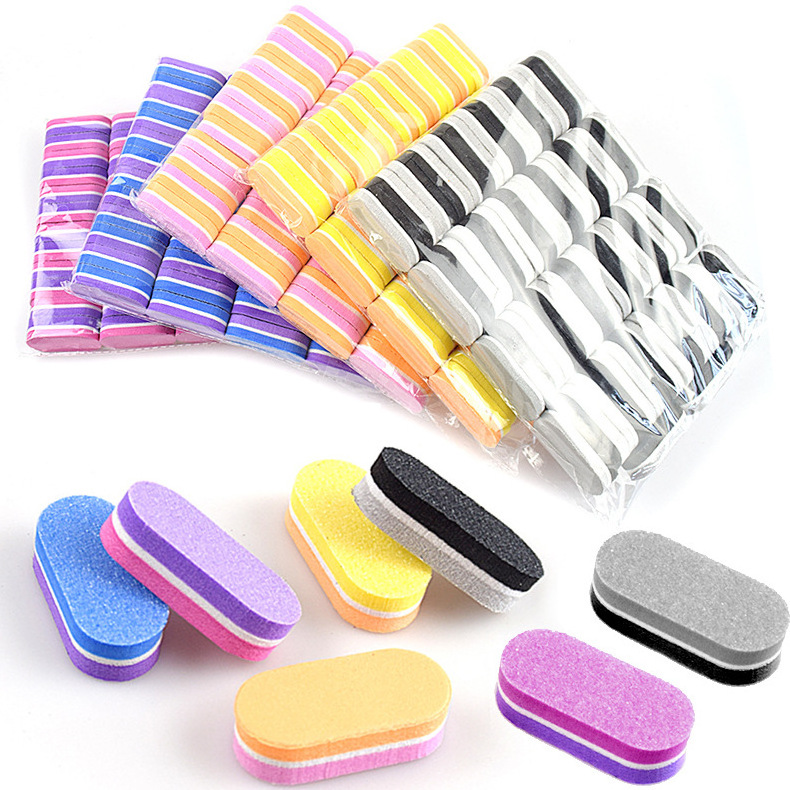 Double-sided Mini Nail Files For Manicure Blocks Sponge Curve Sanding Nails Polishing Buffer Files Nails Accessories