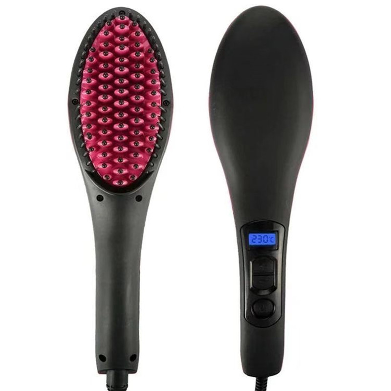 Electric Hair Straightener Brush Ionic Hair Straightening Iron Professional Ceramic Hair Styling Massager Tools Heating Hot Comb