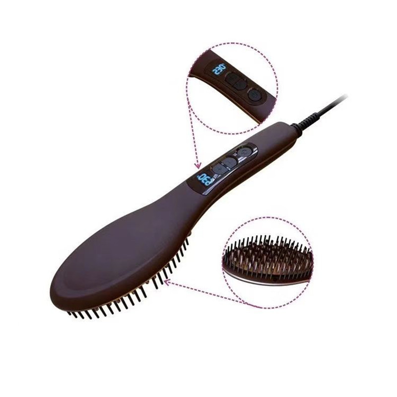 Electric Hair Straightener Brush Ionic Hair Straightening Iron Professional Ceramic Hair Styling Massager Tools Heating Hot Comb