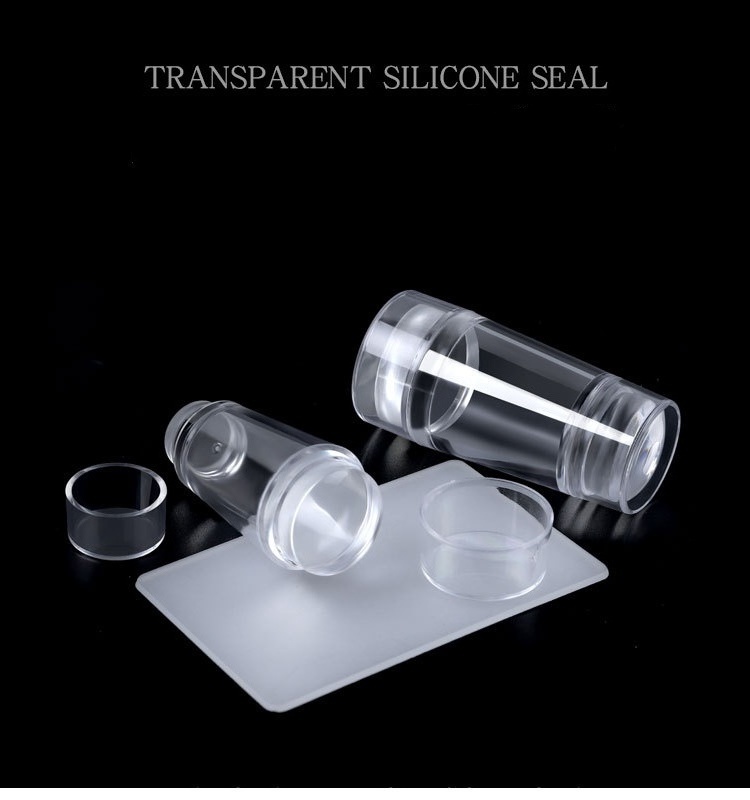 French Transfer Template Transparent Easy Nail Art Stamper With Scraper Set 2021Jelly Silicone Head Stamping Plates