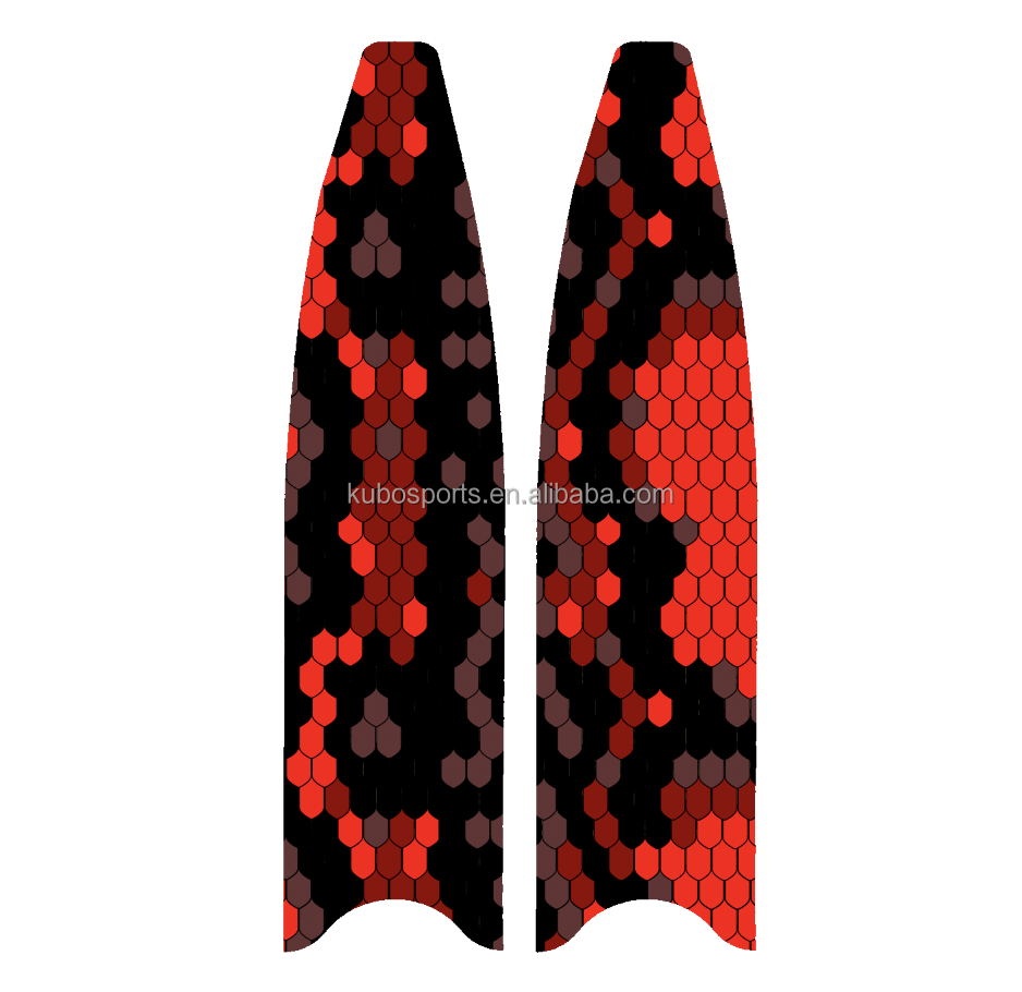 KUBO carbon fiber speed spearfishing blade freediving fins scuba and swimming long fins with foot pocket