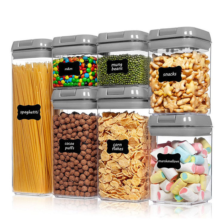 Good Food Container - Airtight Food Storage - for Bulk Food and More,Transparent- Square - 7pack