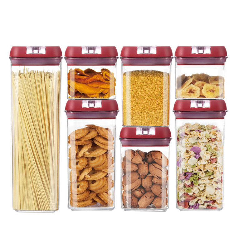 Good Food Container - Airtight Food Storage - for Bulk Food and More,Transparent- Square - 7pack