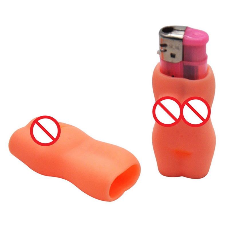 Sexy Women Man Silicone Lighter Holder Personalized Creative Silicone Rubber Lighter Case Cover