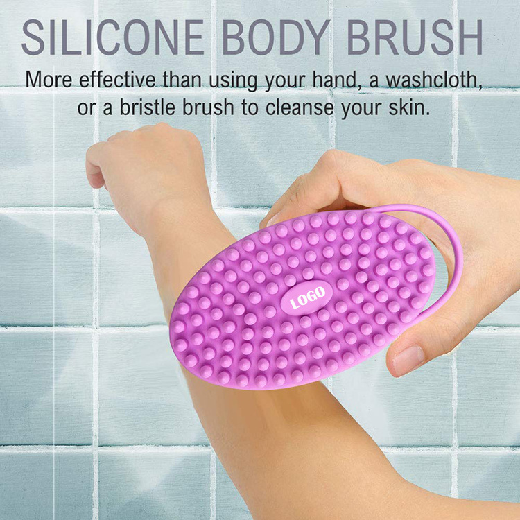 Bathroom Non-slip Foot Shower Mat Back Foot Scrubber with Suction Cup Massager Brush Body Scrubber Efoliating Mat