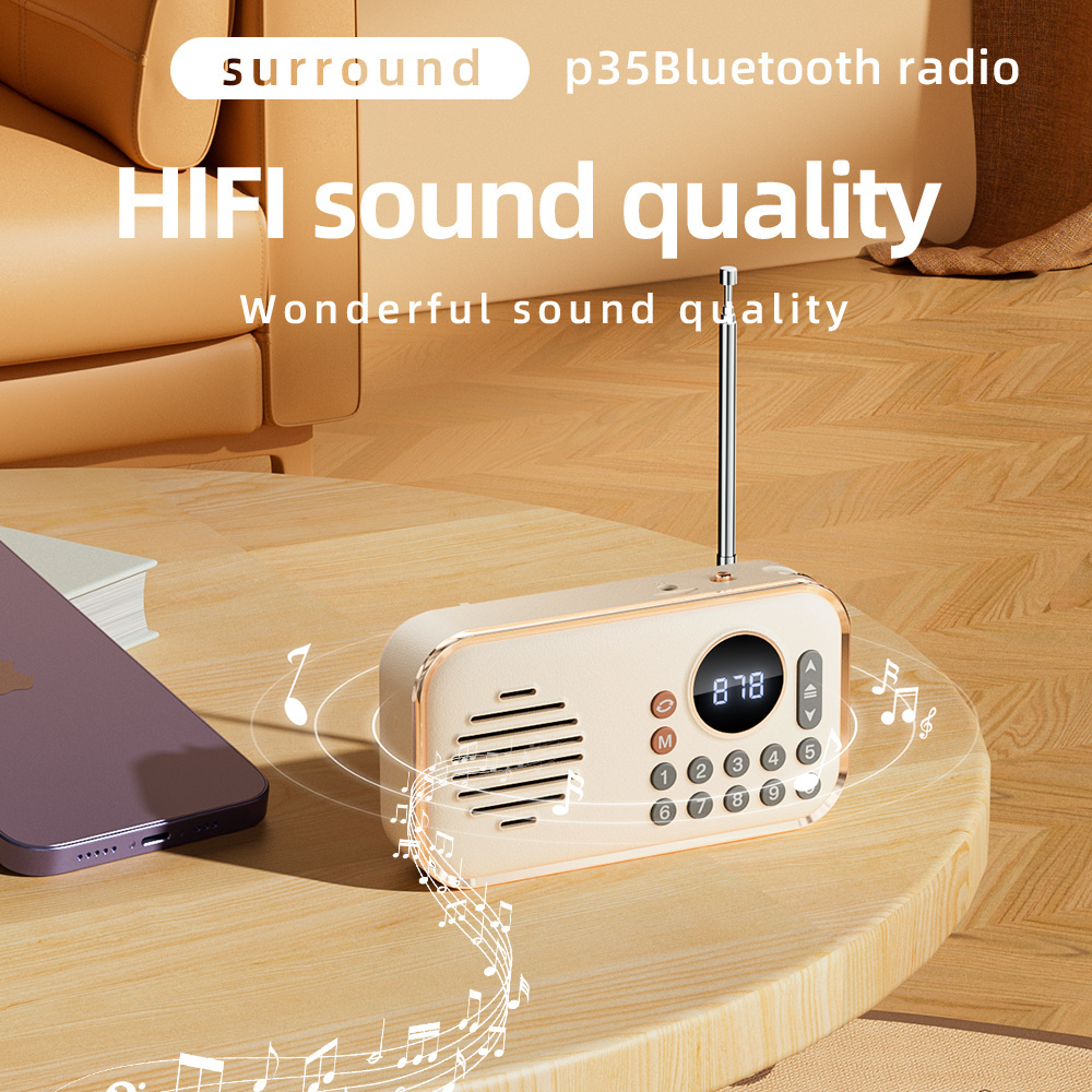 P35 Retro Radio Wireless Bluetooth Speaker Mini Portable Outdoor Subwoofer Stereo Caixa de som Handsfree Call/TF Card/AUX/FM