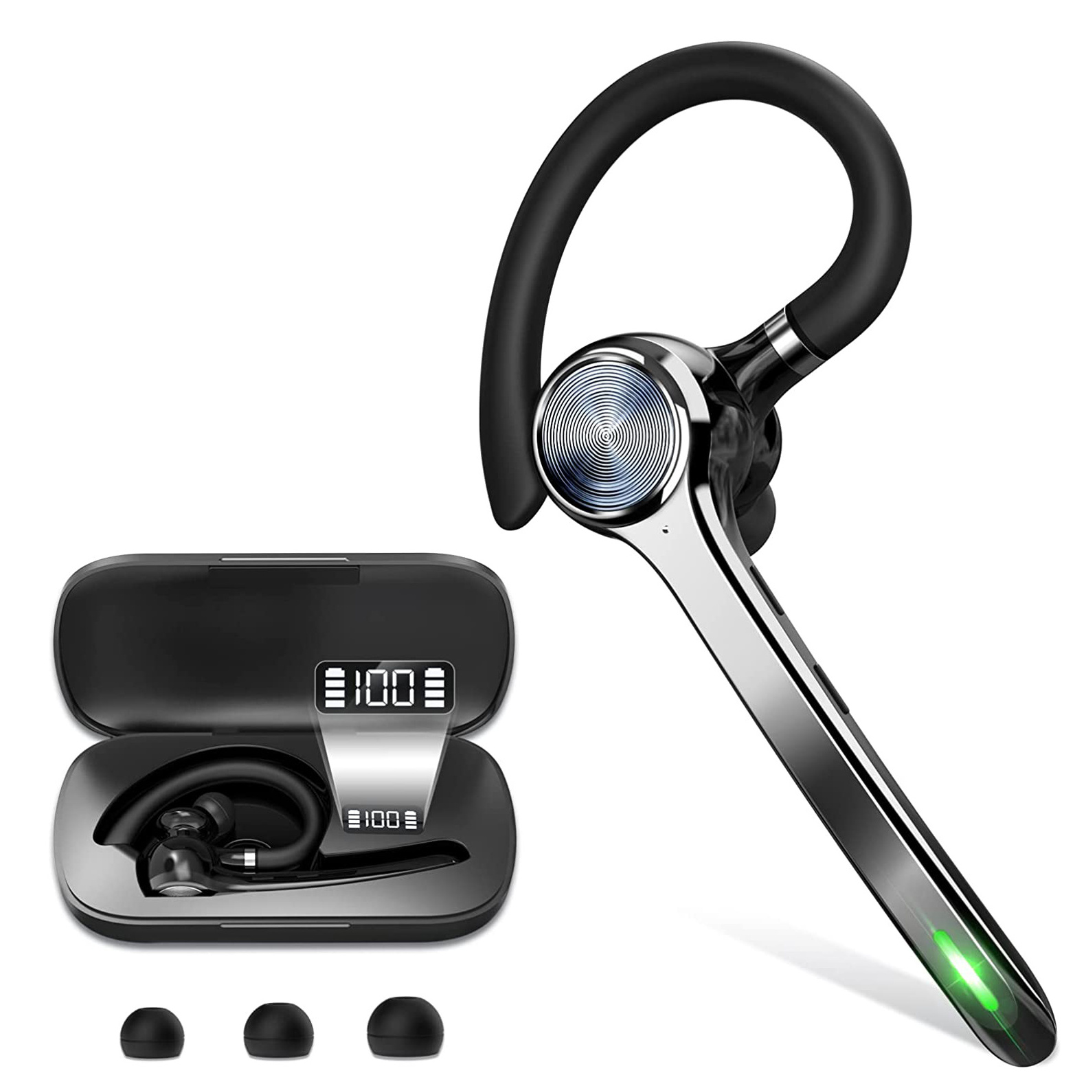 HandsFree Wireless Business Office Bluetooth Headset for Driver Headphones for working Calling Earphones Single Wireless Headset