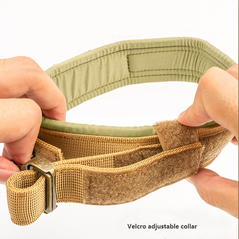 Tactical Nylon Quick Release Metal Buckle Neoprene Pet Dog Collar And Leash With Handle