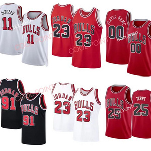 Best Quality #23 #1 Rose #33 Pippen #91 Rodman Basketball Jersey Stitched Cool Fashion Hip Hop Quick Dry