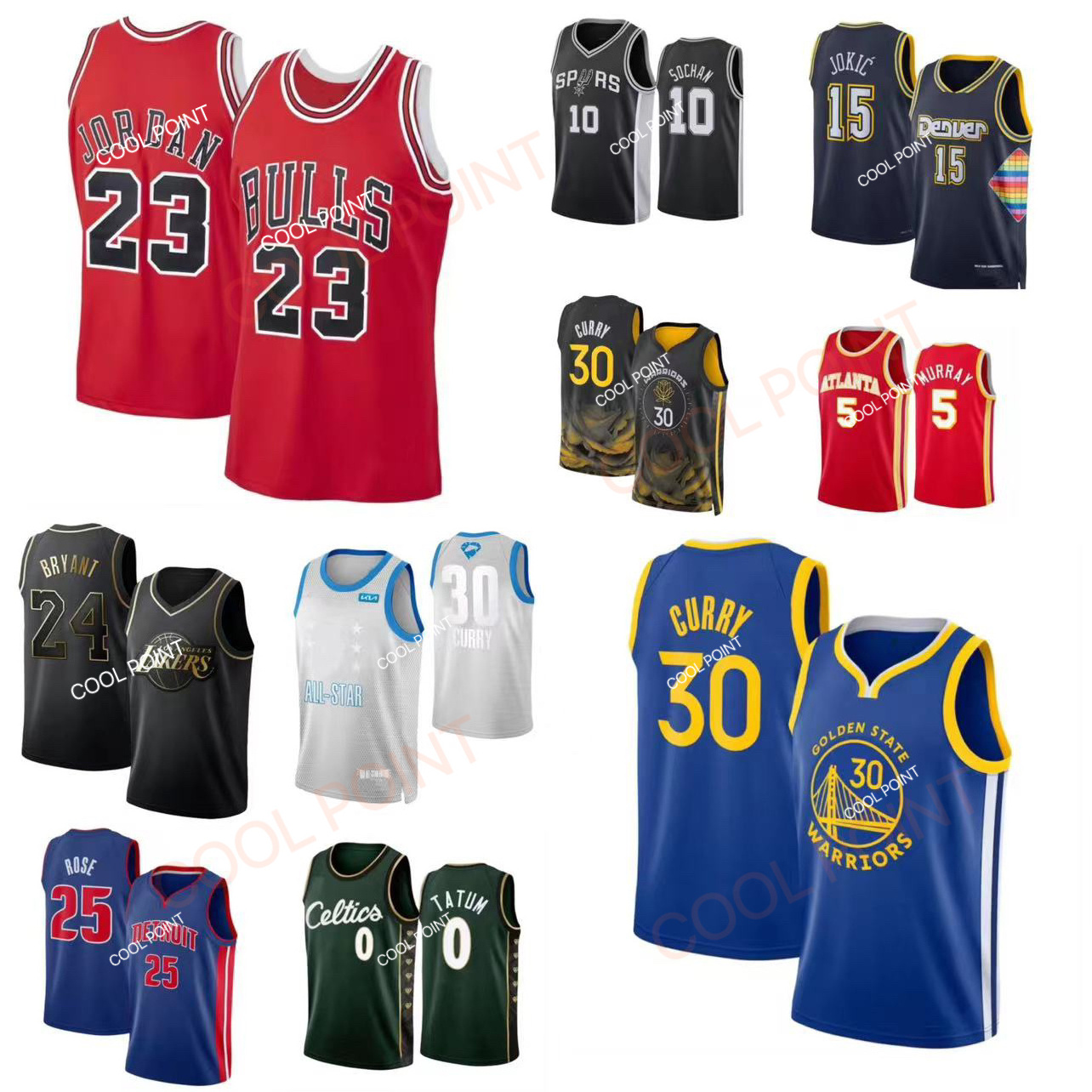 Wholesale Men's Nbaing Basketball Jersey Best Quality #24 Bryant #23 #6 #30 Curry For 32 Teams New Season 2024