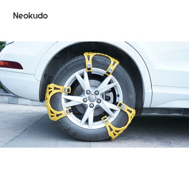 6pcs TPU plastic anti-skid car tire snow chain with alloy nails and non-slid gears