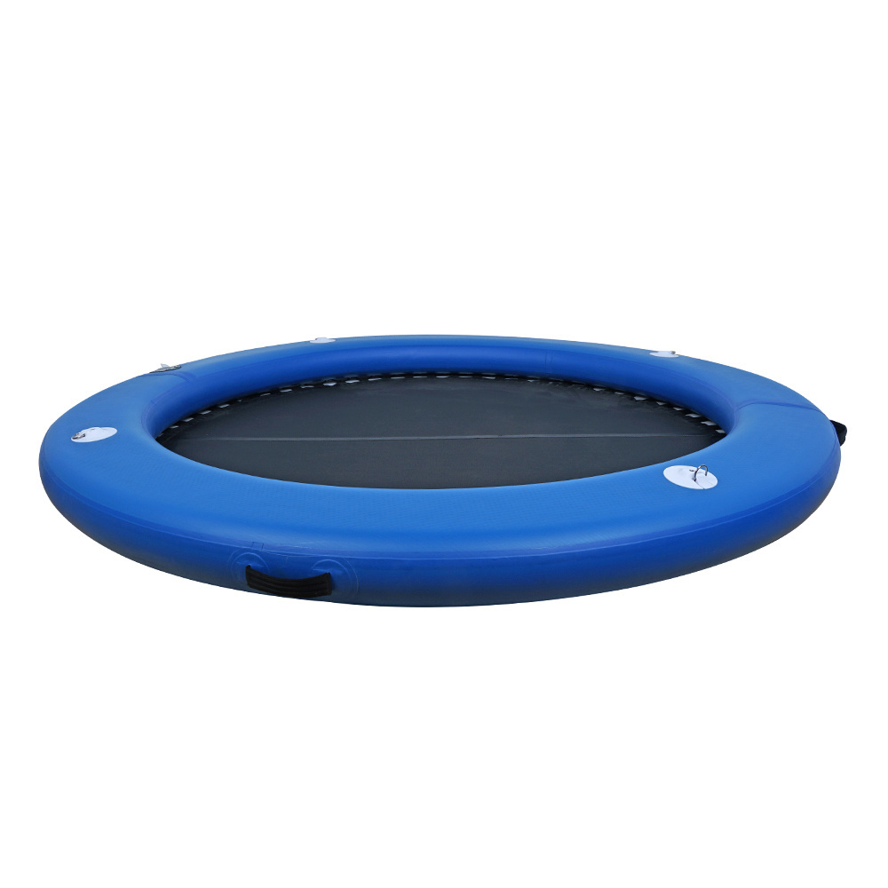 Waterraft floating circular inflatable dock water hammock with removable mesh net