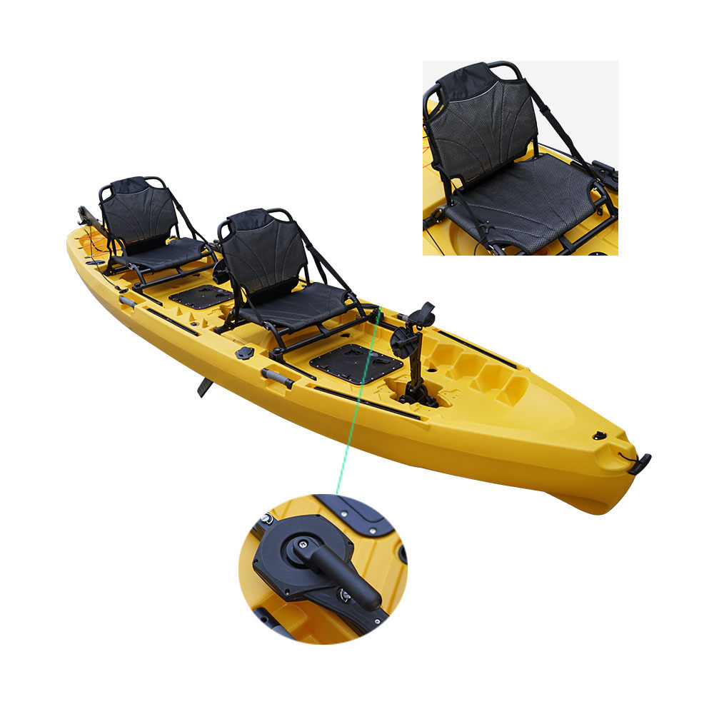 2024 new 4M fishing pedal kayak 2 person with pedal fin drive system for ocean lakes rivers