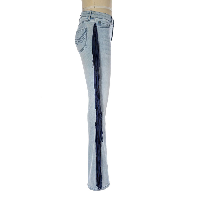 Custom Jeans Women Jeans Women'S High Waist Loose And Thin Small Straight Wide Leg With Feather