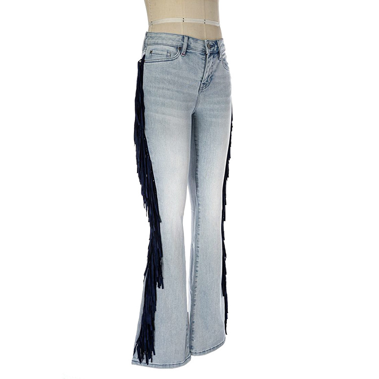 Custom Jeans Women Jeans Women'S High Waist Loose And Thin Small Straight Wide Leg With Feather