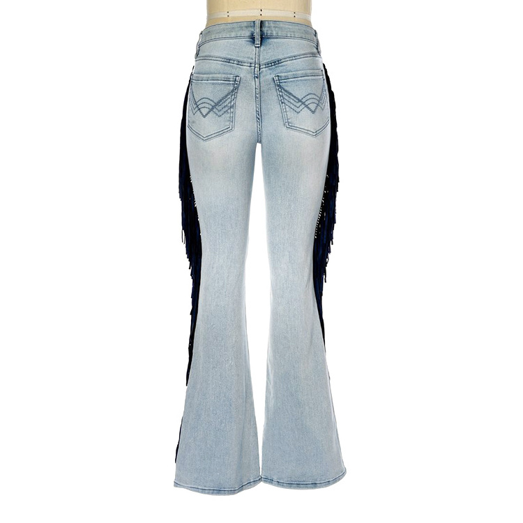 Custom Jeans Women Jeans Women'S High Waist Loose And Thin Small Straight Wide Leg With Feather