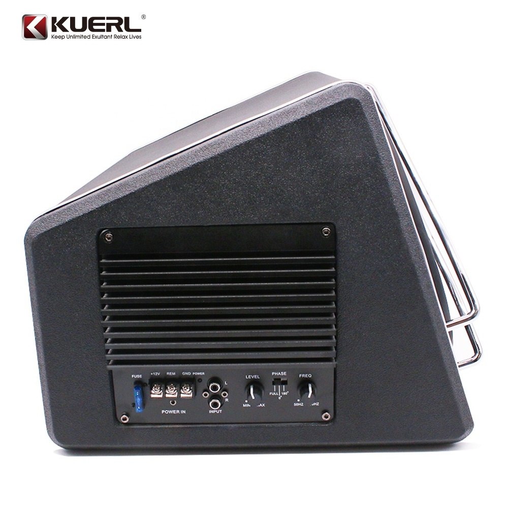 Kuer new model car audio subwoofer heavy bass big power 12V active car subwoofer 10 inch with tweeter