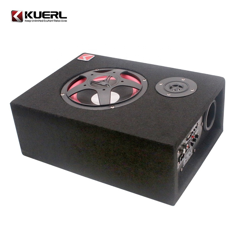 Factory direct supply 12/24/220V portable active 6 inch square subwoofer slim car audio subwoofer